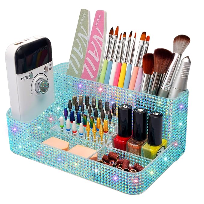 ANRUI Nail Drill Bit Holder, 28 Holes Plastic Nail Drill Machine & Bits Storage by ANRUI