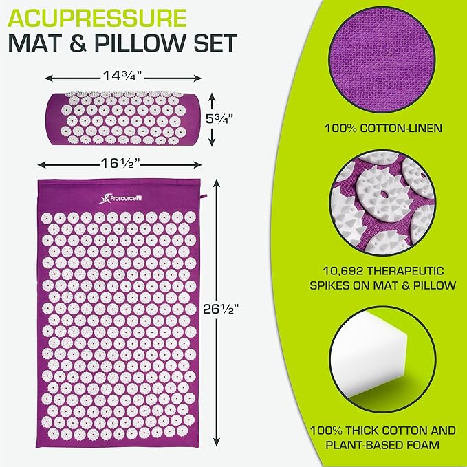 ProsourceFit Acupressure Mat and Pillow Set - Image 2