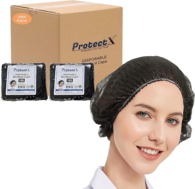 ProtectX Disposable Bouffant Caps Hair Head Cover Nets 21” by ProtectX
