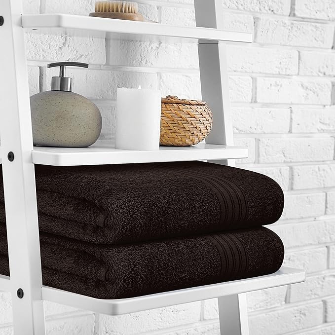 BOUTIQUO Cotton 2 Pack Bath Towel Set 28x55, Eco-Friendly Large Bath Towels - Image 3