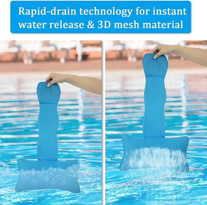 REEZEIVI 2 Pack Hot Tub Headrest Pillow, Chaise Lounge Pillows Outdoor 3D air - Image 6