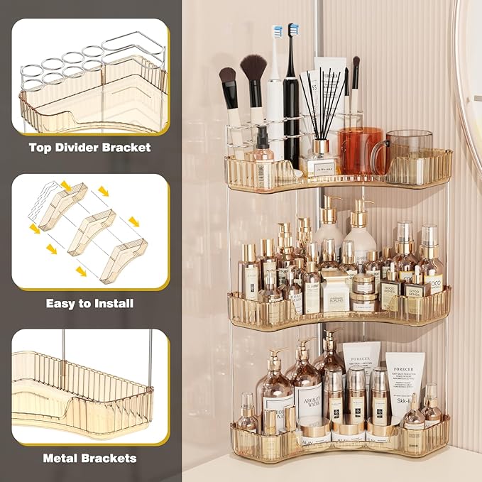 Asayuee 3-Tier Corner Bathroom Counter Organizer - Image 6