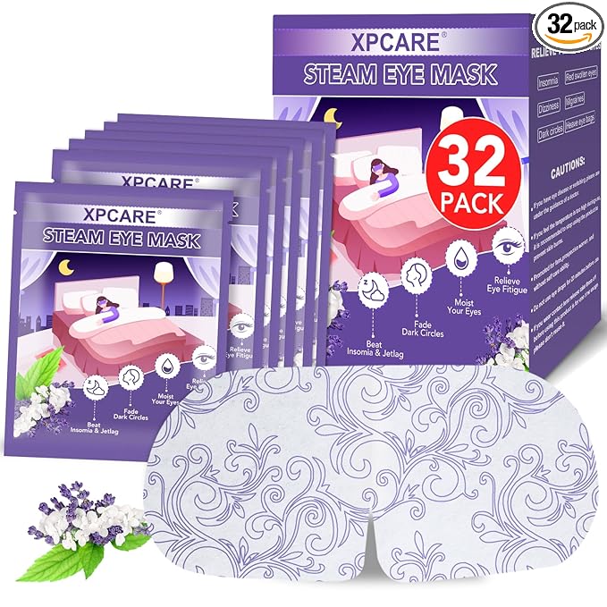 XPCARE 32 Pack Steam Eye Masks for Dry Eyes, SPA Warm Sleep Eye Mask, by XPCARE