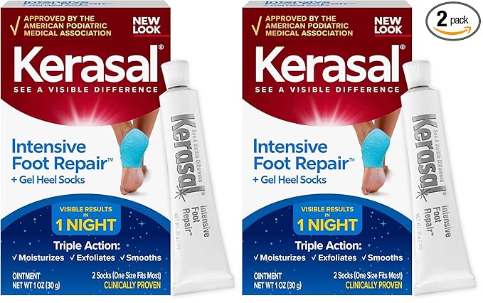 Kerasal Intensive Foot Repair Skin Healing Ointment, 1 Oz and Moisturizing Gel by Kerasal
