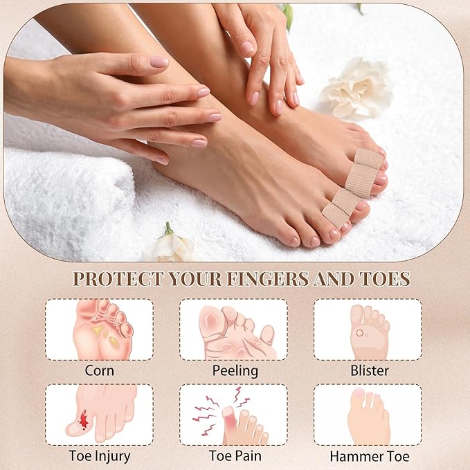 Blulu 24 Pieces Toe Tubes 0.98 Inches Cushion Tube Corn Pads - Image 4