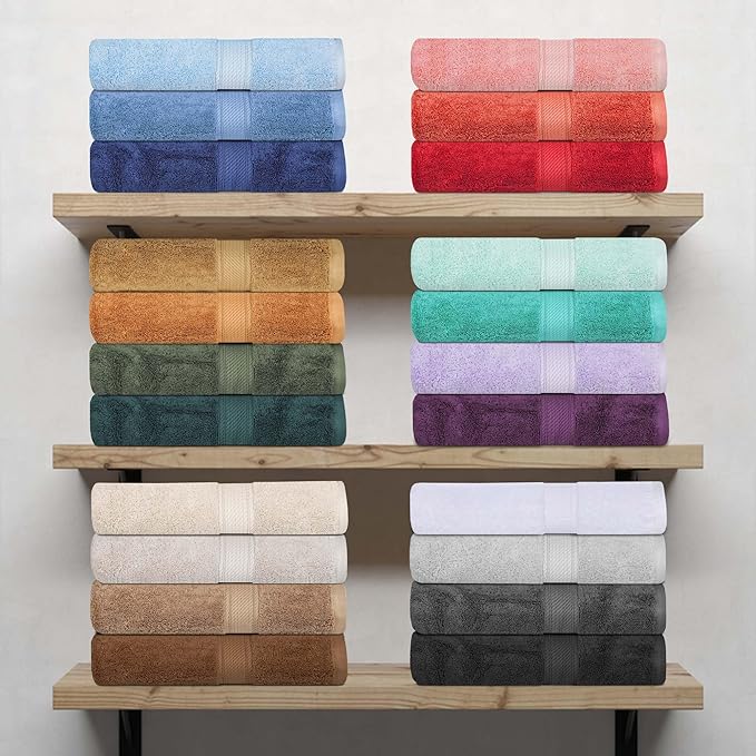 SUPERIOR Egyptian Cotton Pile 6 Piece Towel Set, Includes 2 Bath, 2 Hand - Image 9