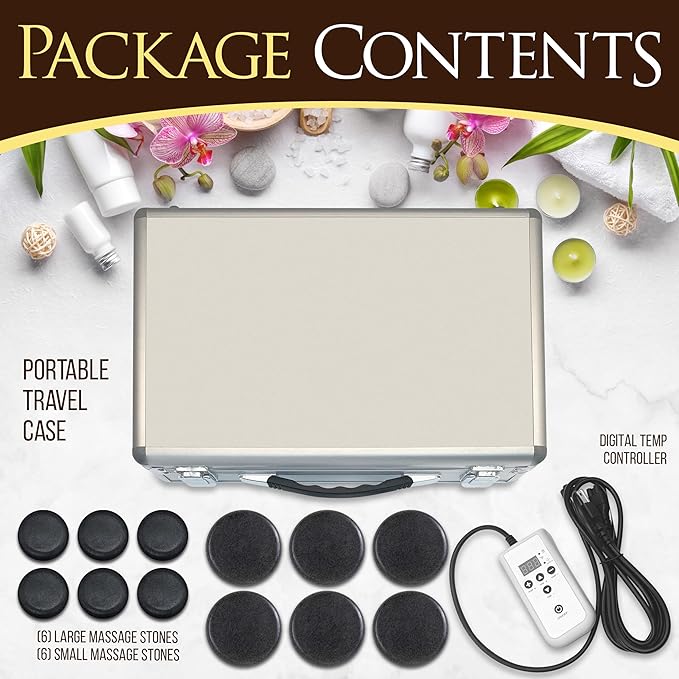 SereneLife Hot Stone Massage Kit Portable Heated Rock Therapy System - Image 8