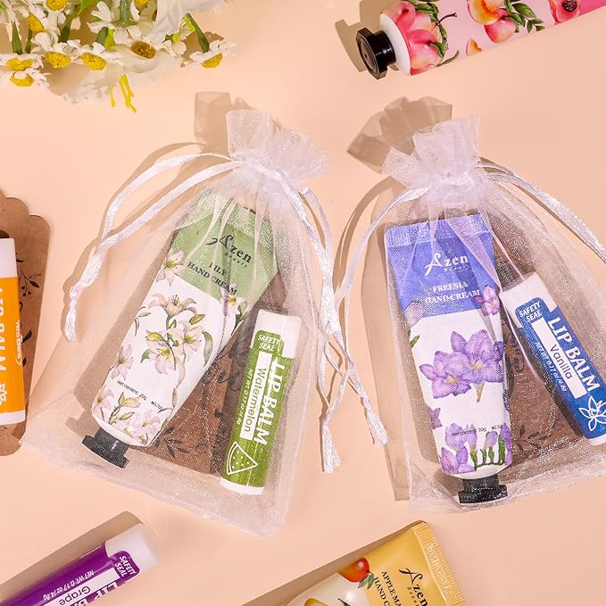 AZEN 16 Sets Bulk Gifts, Hand Cream and Lip Balm Bulk Set - Image 9