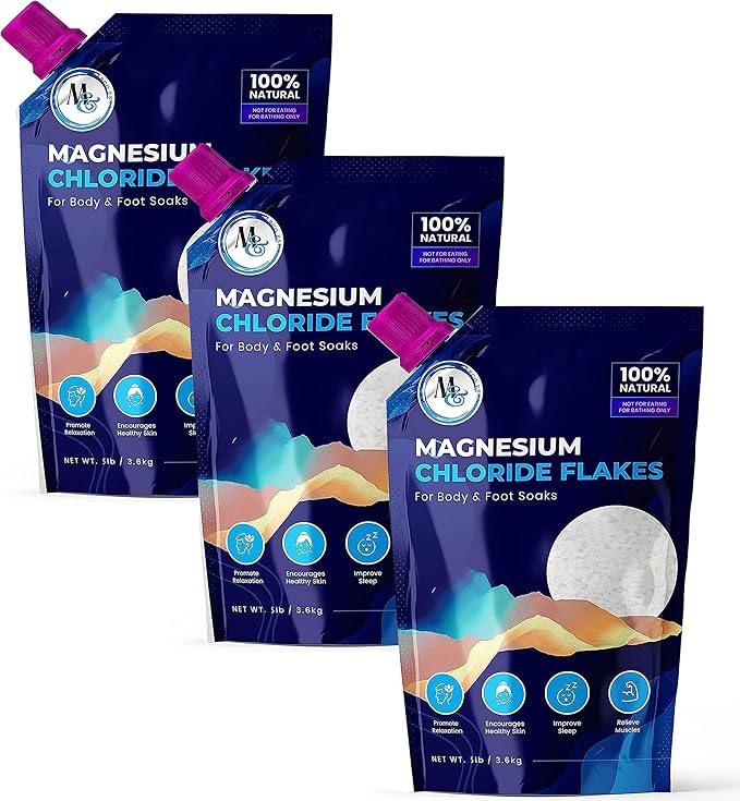 Dead Sea Magnesium Flakes Bath Salts | Premium Magnesium Supplement Bath Salts by MarcoEsra