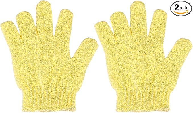 2 Pcs Shower Gloves, Exfoliating Gloves, Exfoliating Mitt, Exfoliating Body by CREHODEC