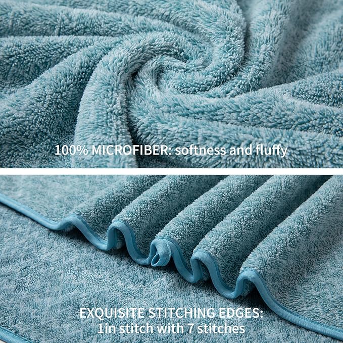 Ultra Soft Bath Towel Set, 12 Piece Family Bathroom Towels Set - Image 4