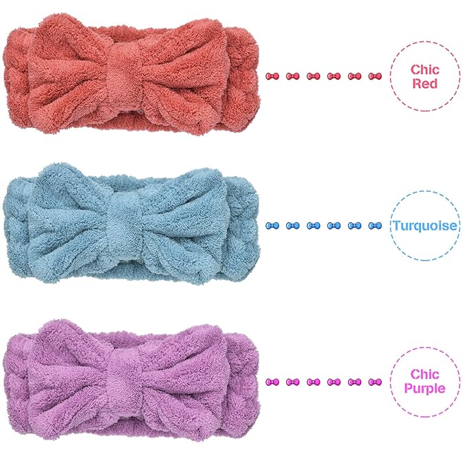 Hicarer 3 Piece Microfiber Bowtie Hairband Set - Image 2