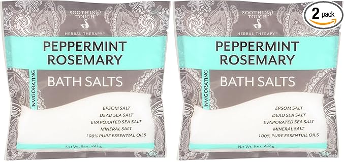 Soothing Touch Bath Salts Pouch, Peppermint Rosemary, 8 Ounce by Soothing+Touch