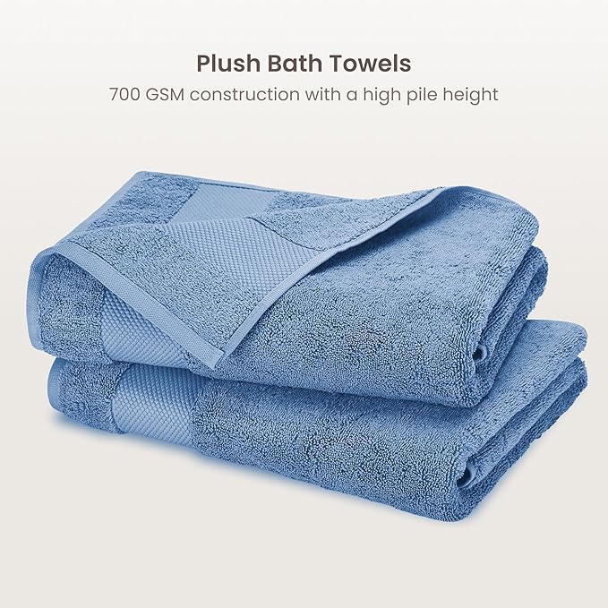 BIOWEAVES 100% Organic Cotton 700 GSM Plush Bath Towels 30" x 58" GOTS Certified - Image 2