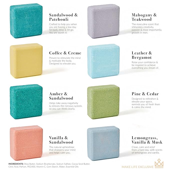 Bath Bombs for Men – 8 Large Block Shape Natural Mens Bath Bombs | Relaxing - Image 2