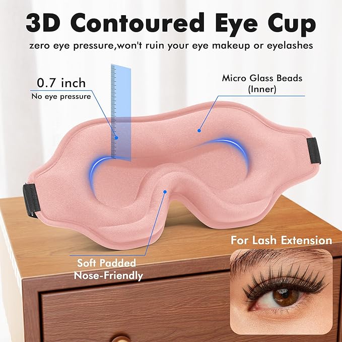 Sleep Eye Mask for Men Women, Weighted Sleeping Mask for Side Sleeper, Travel - Image 4