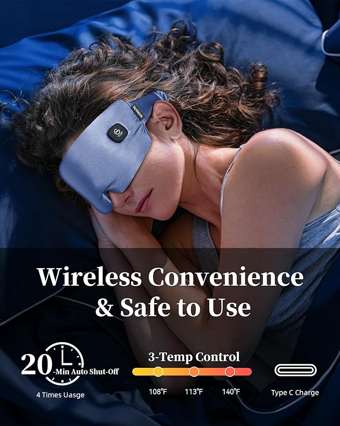 Heat Eye Mask for Dry Eyes Silk: Cordless Heated Pad for Stye Treatment Sinus - Image 5