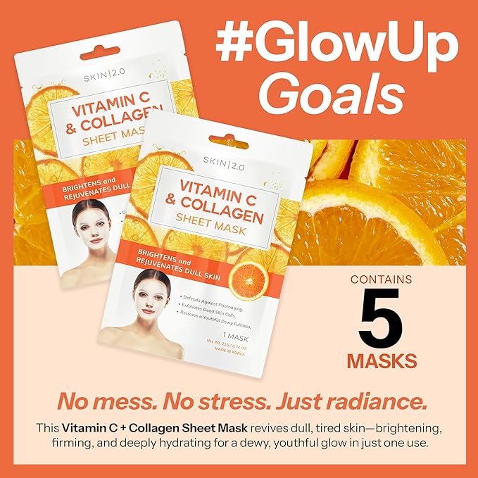 Skin 2.0 Vitamin C & Collagen Sheet Mask - Image 3