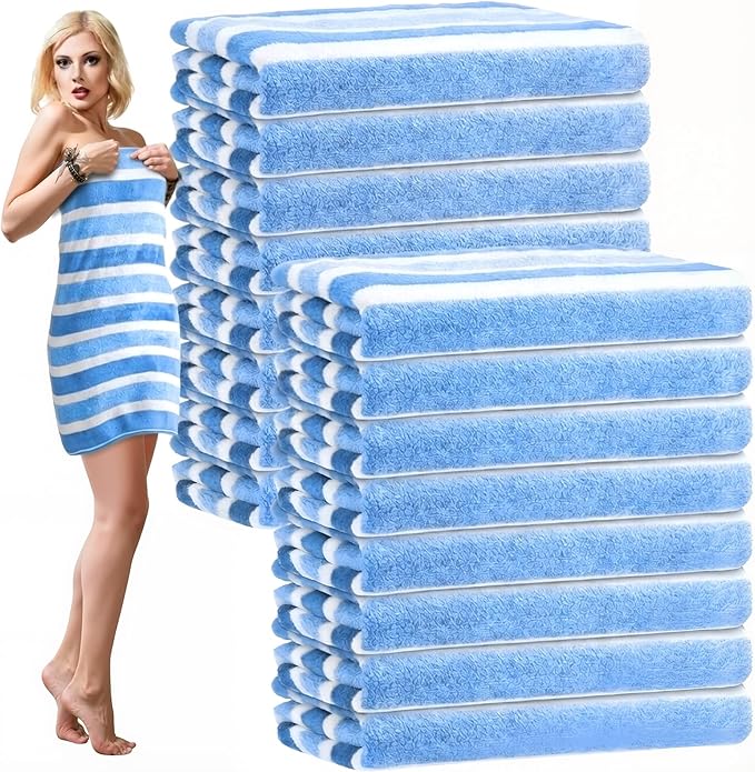 SmoothNovelty 16 Pack Microfiber Bath Towels Bulk 27'' x 60'' Oversized Size by SmoothNovelty