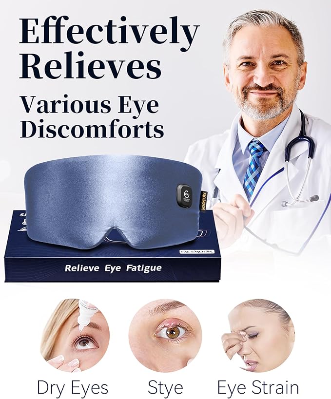 Heat Eye Mask for Dry Eyes Silk: Cordless Heated Pad for Stye Treatment Sinus - Image 2