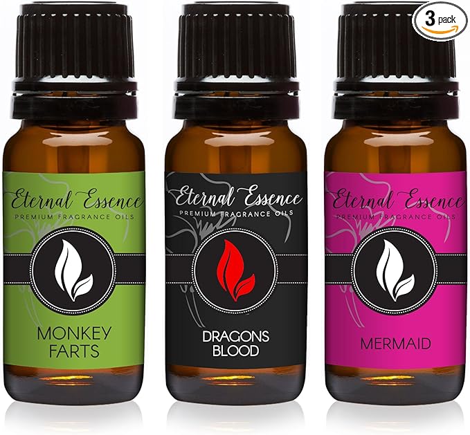 Trio - Monkey Farts, Dragons Blood & Mermaid - Premium Fragrance Oil Trio - 10ml by EternalEssenceOils