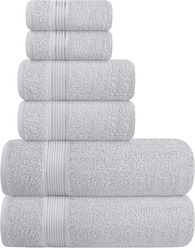Elvana Home Ultra Soft 6 Pack Cotton Towel Set, Contains 2 Bath Towels 28x55 by Unknown
