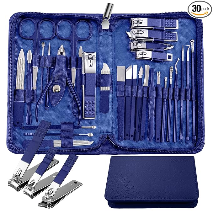 Manicure Set 30-Piece WOAMA Nail Clippers Pedicure Kit Manicure Kit by WOAMA