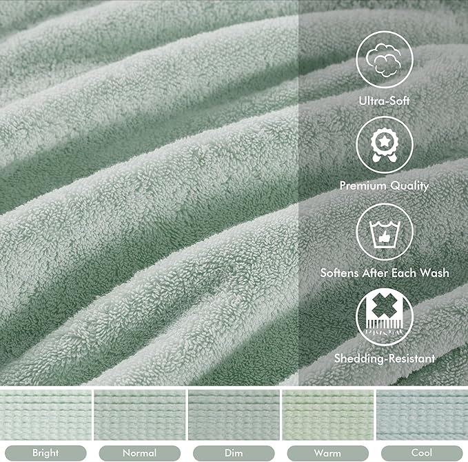 Madison Park 800GSM Bathroom Towel Set of 8 100% Cotton Bath Towel Set - Image 3