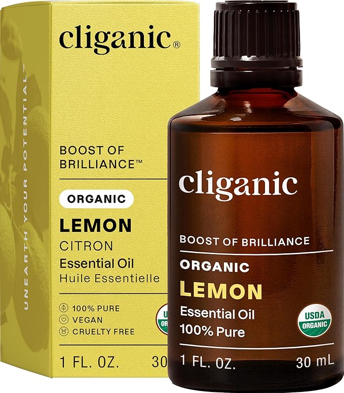 Cliganic USDA Organic Lemon Essential Oil by Cliganic