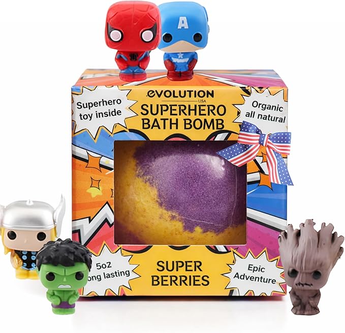 EvolutionUSA 1pc Red Epic Superhero Bath Bombs by EvolutionUSA
