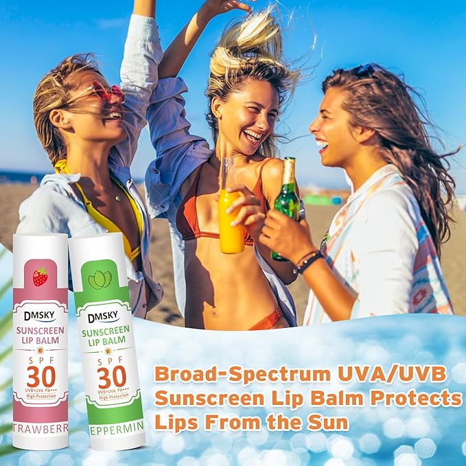 DMSKY SPF 30 Lip Balm 16 Pack, Broad Spectrum Lip Sunscreen No White Cast - Image 7