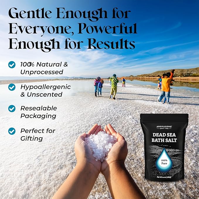 Aromasong Dead Sea Salt Bath Soak 14 OZ Pack – 100% Natural Dead Sea Salts - Image 4