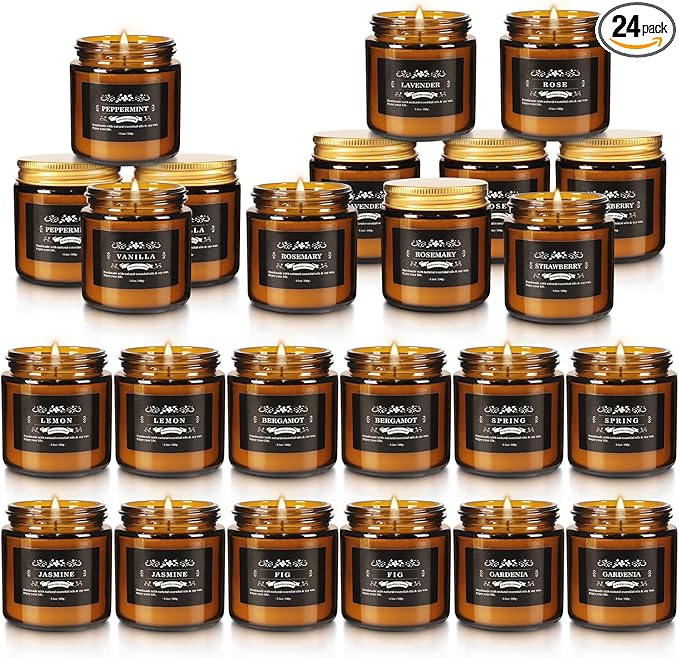 24 Packs Scented Candles for Home, 3.05oz，Soy Wax Aromatherapy Candles by YIH