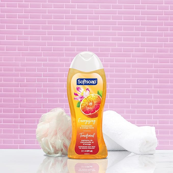 Softsoap Body Wash, Honeysuckle & Orange Burst Body Wash, 20 Ounce, 4 Pack - Image 2