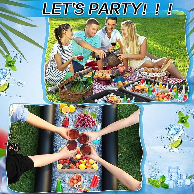 Leitee 4 Pcs Inflatable Ice Serving Bars Buffet Serving Tray Drink Cooler - Image 5
