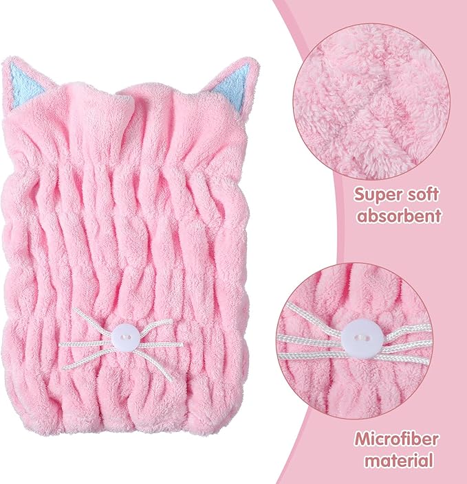 2Pcs Microfiber Hair Towel Wrap, Microfiber Hair Drying Towel Wraps - Image 5