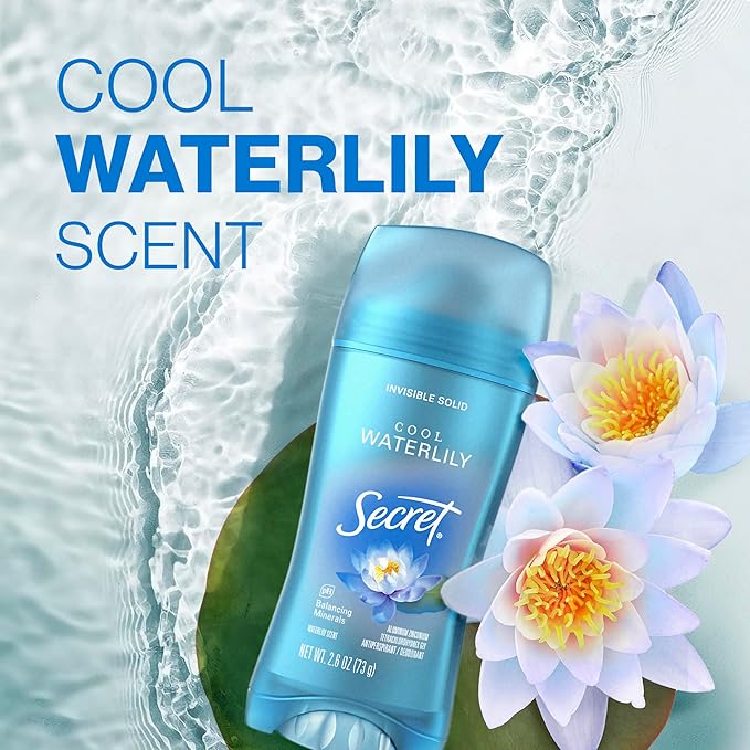 Secret Invisible Solid Antiperspirant and Deodorant, Waterlily Scent, 2.6 oz - Image 8
