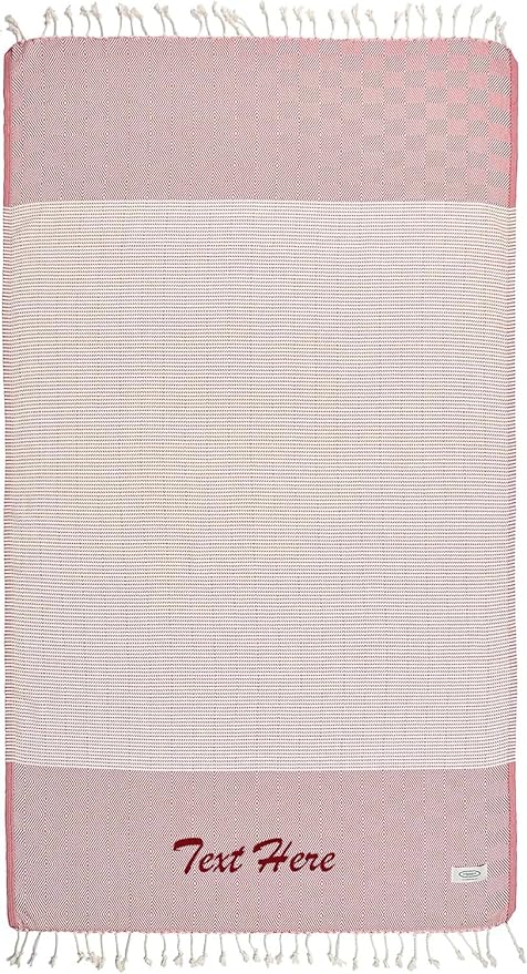 Personalized Embroidered Beach Towel | Throw Blanket, Easy Carry, Sand Free by LA%60HAMMAMFINELIVING