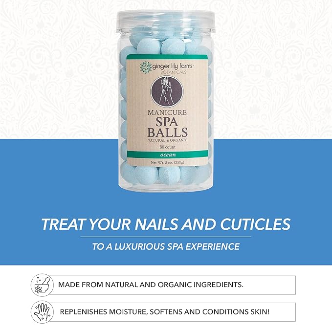 Ginger Lily Farms Botanicals Manicure Spa Balls Ocean, Manicure Soak Balls - Image 3