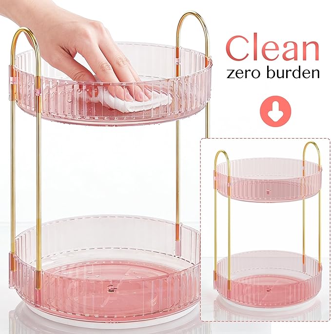 Rotating Makeup Organizer Countertop, Skincare Organizers, Spinning Perfume - Image 7