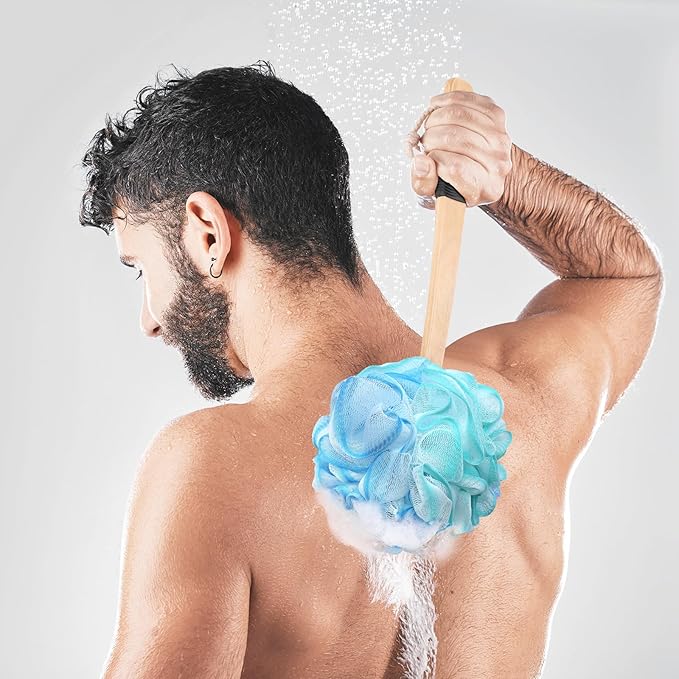 Loofah on a Stick PE Soft Mesh Luffa - Image 7