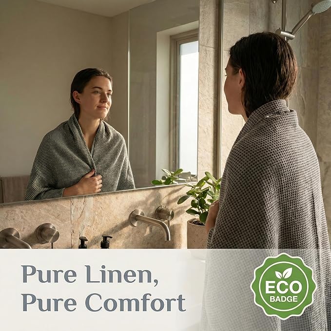 Pure 100% Linen Bath Towel - Image 5
