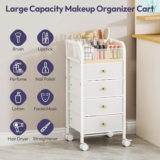 SWTYMIKI Rolling Makeup Organizer Cart - Image 6