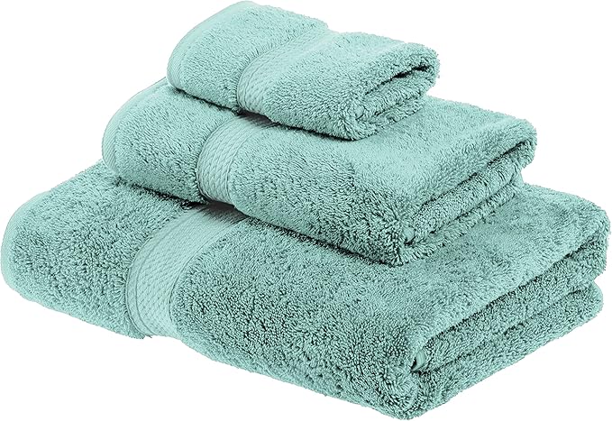 SUPERIOR Egyptian Cotton Pile 3 Piece Towel Set, Includes 1 Bath, 1 Hand by SUPERIOR