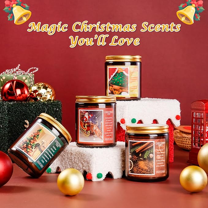 Christmas Candle Set | 4Pack Scented Candles Holiday Candle Gifts - Image 4