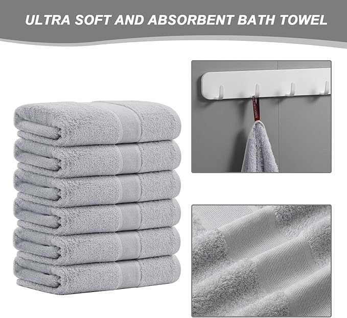 Aibaser Bath Towels, 27x54inch - Image 2