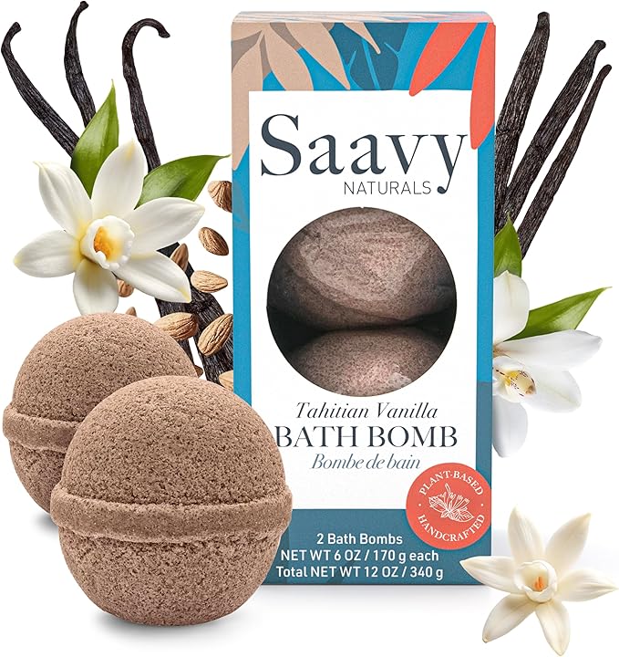 Saavy Naturals Bath Bombs – Relaxing Foaming Fizz Bubbles, Organic Bath Bombs by SaavyNaturals