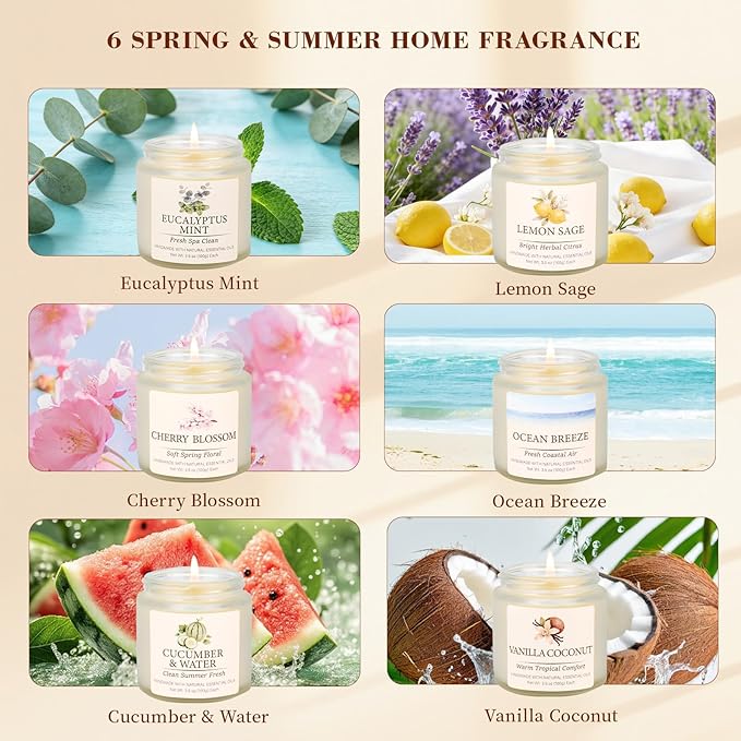 Spring Summer Scented Candles Set, Soy Candles - Image 2
