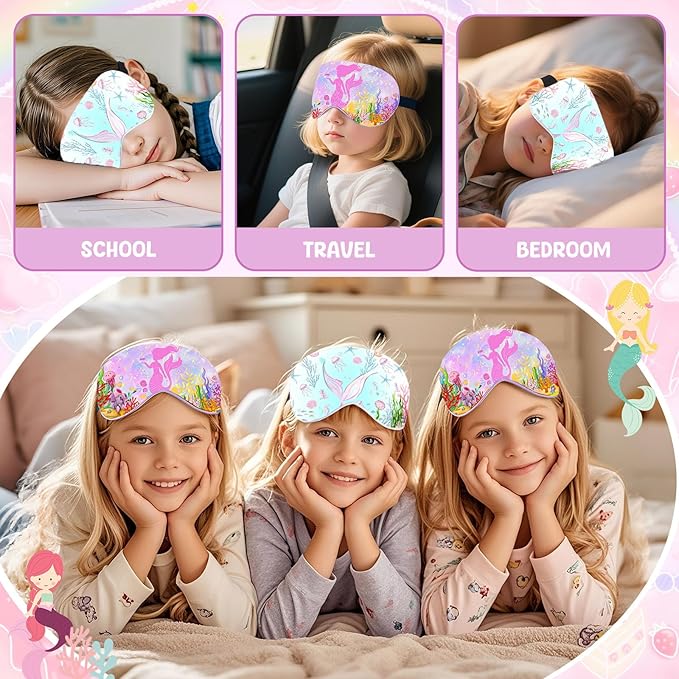2 Pcs Sleep Mask for Kids Girls, Silk Eye Covers for Sleeping, Adjustable Strap - Image 7