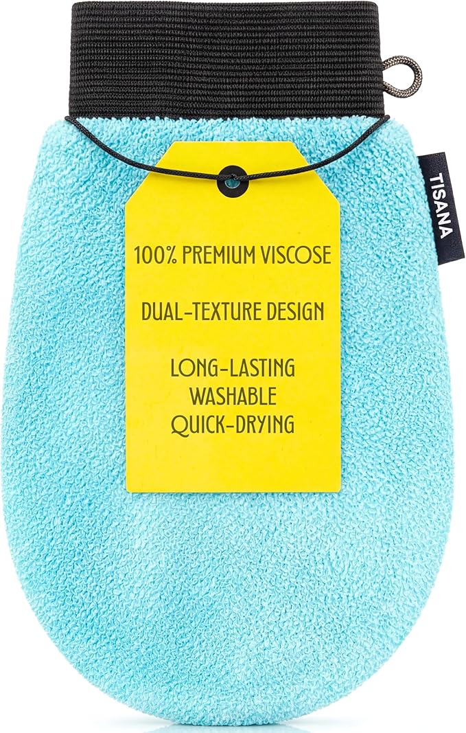 Exfoliating Glove for Shower – Dual-Sided Scrubber Mitt – Deep Exfoliation by Tisana